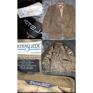 Vintage Coat Suede Ultra Halston Blazer Men's XL 70s Minimalist Union Made USA
